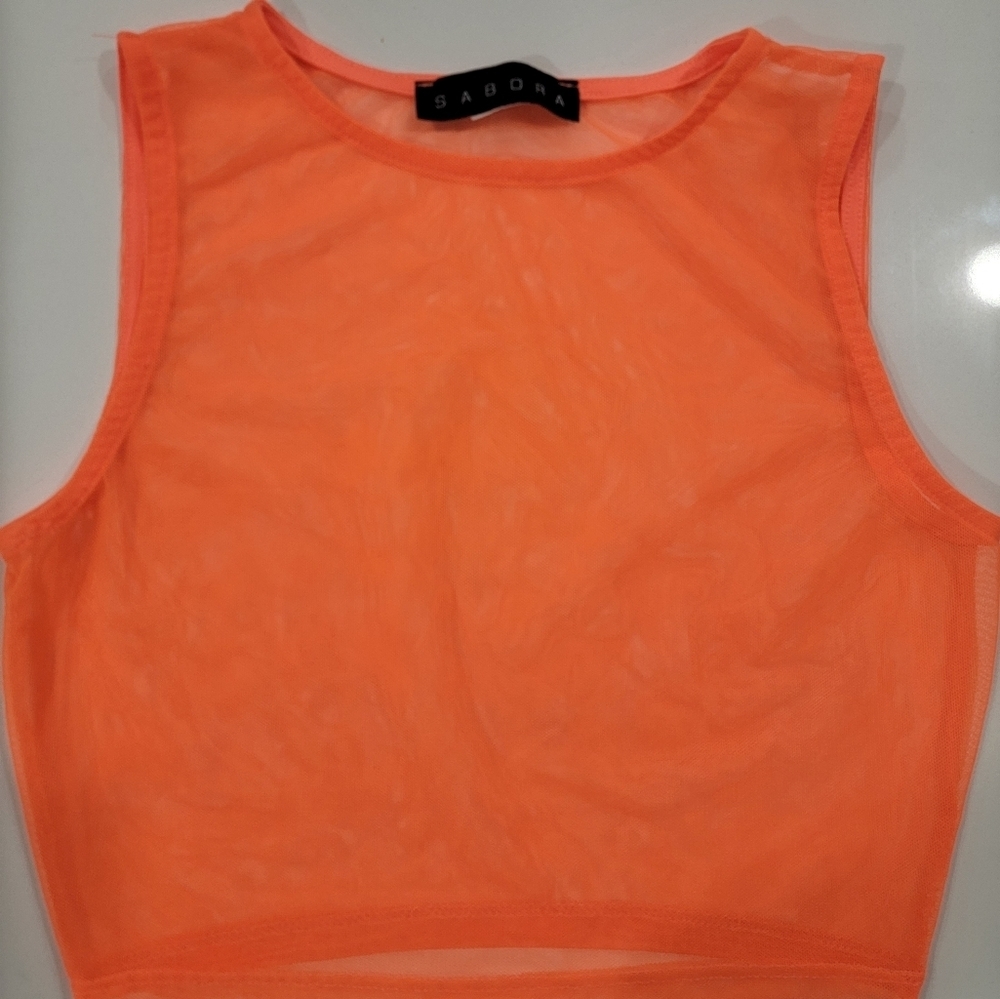 Sabora Neon Orange Crop Top
